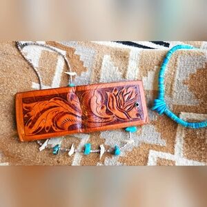 Cowgirl Leather Vintage Floral Hand Tooled Wallet
